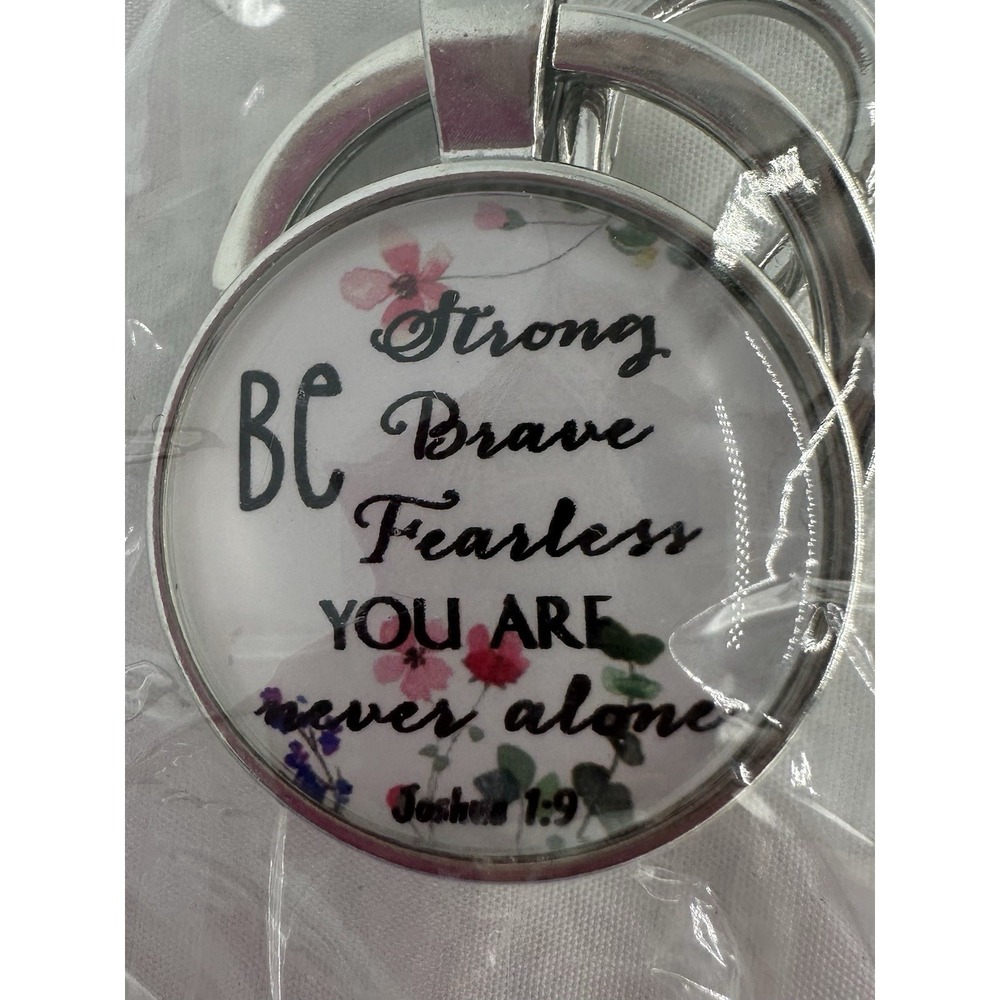 Ladies Inspiration Religious Christian Jewelry Bible Joshua 1:9 Keychain